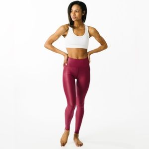 ZYIA Cranberry Metallic LNT Hi-Rise leggings 24”